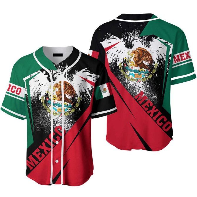 Vibrant Mexican Flag Baseball Jersey - Stylish Patriotic Apparel For Fans - Unisex S-Xxl