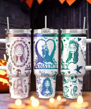 Spooky Gothic Art Tumbler With Handle - Perfect For Halloween Drinks!