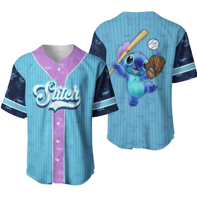 Stitch Baseball Jersey - Playful Design, Vibrant Colors, Perfect For Fans!