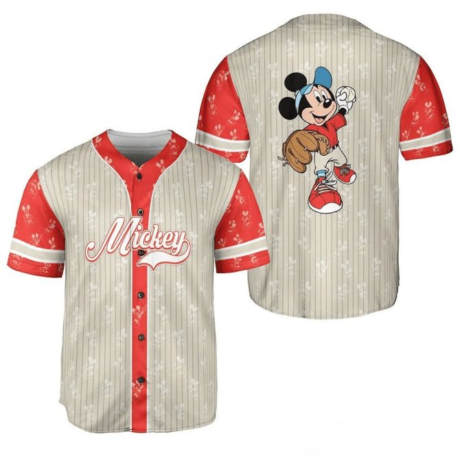 Vintage Mickey Baseball Jersey - Retro Style Sportswear For Disney Fans