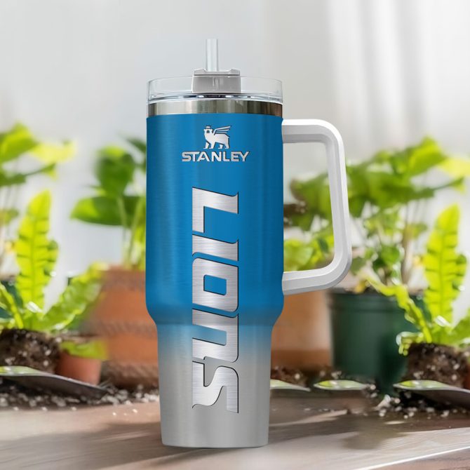 Custom Name Detroit Lions Stanley Tumbler With Handle – 40Oz Personalized Sports Mug - Image 2