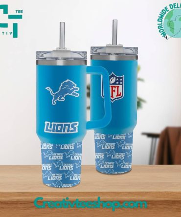 Stay Hydrated In Style: Detroit Lions 40Oz Tumbler With Handle & Straw - Perfect For Nfl Fans!