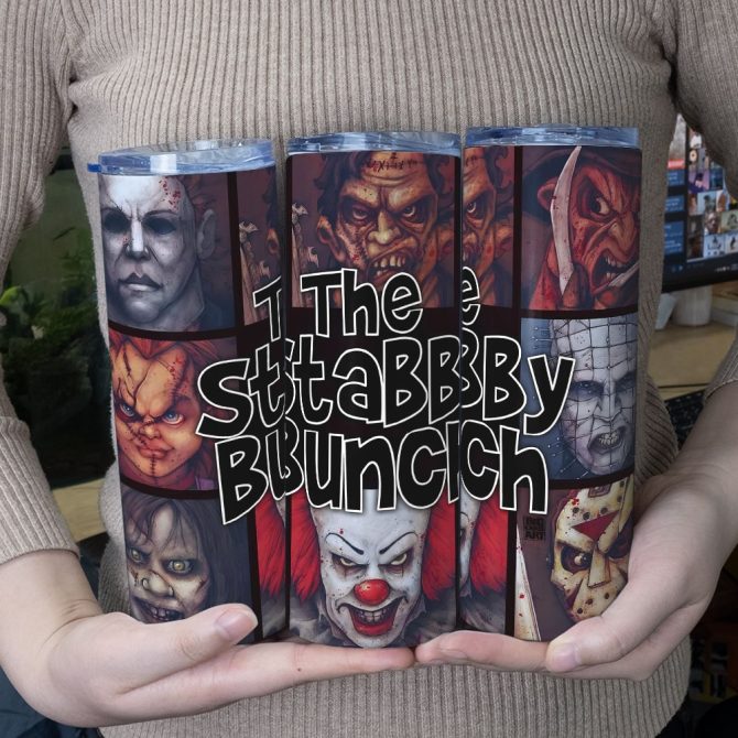 Spooky Season Horror Movie Tumbler Set - The Stabby Bunch Design - 20Oz Insulated Drinkware