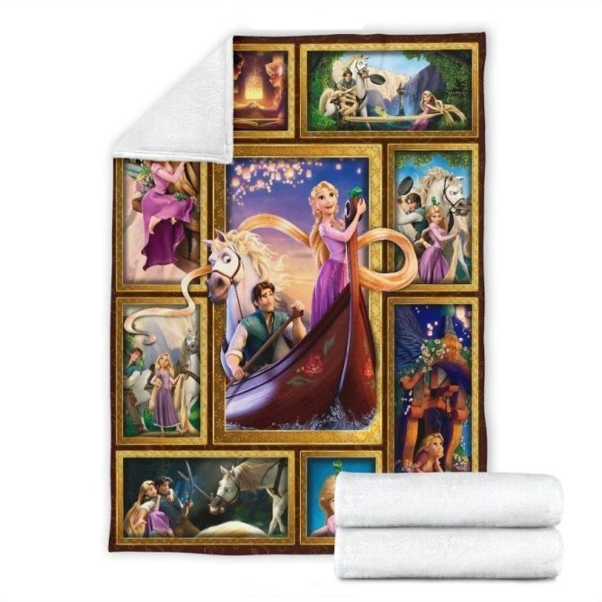 Cozy Tangled Fleece Blanket – Disney Princess Rapunzel Design For Kids & Adults