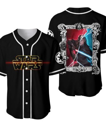 Limited Edition Star Wars Baseball Jersey – Iconic Sith & Jedi Design