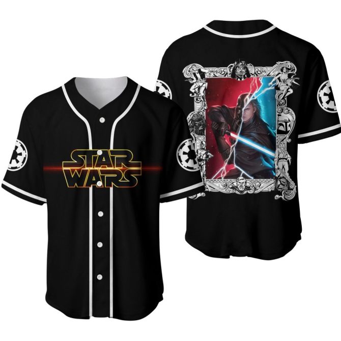 Limited Edition Star Wars Baseball Jersey – Iconic Sith & Jedi Design