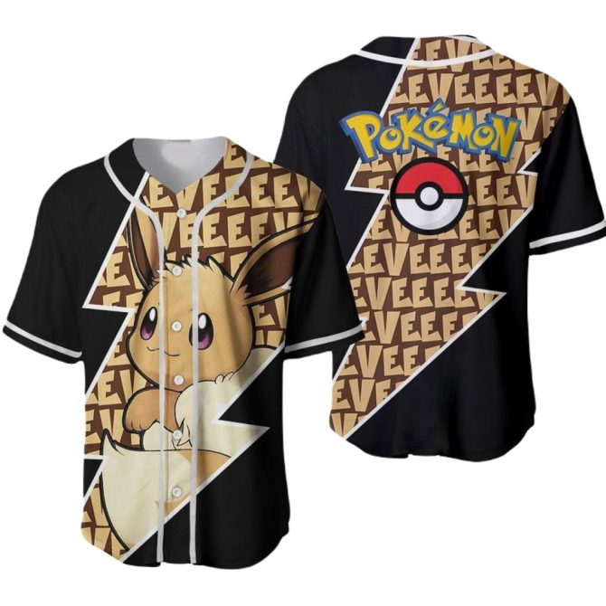 Stylish Eevee Pokémon Baseball Jersey - Unique Design For Fans & Collectors