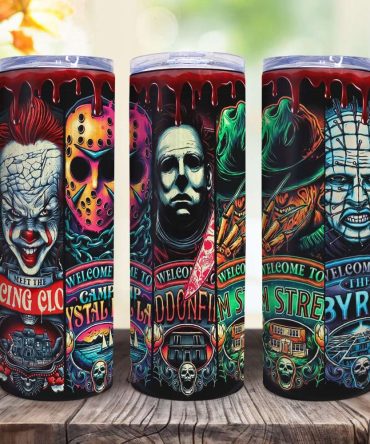 Spooky Season Horror Movie Fans Tumbler - Personalized Halloween Gifthorror Movie Tumbler Set - Insulated Stainless Steel , Unique Gift For Fans