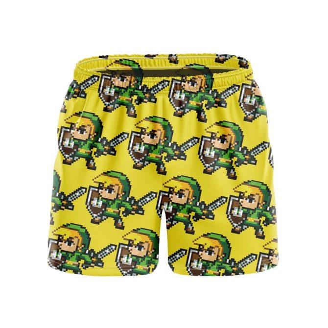 Retro Pixel Hero Shorts - Vibrant Yellow Gamer Style For Ultimate Comfort