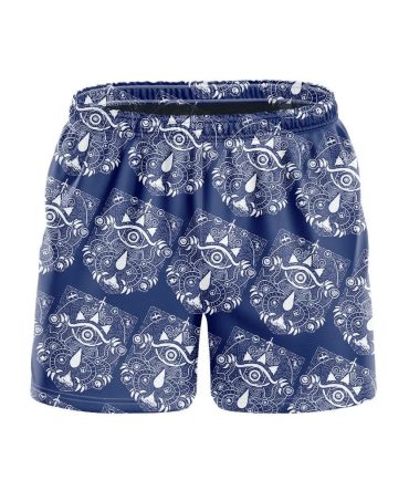Stylish Blue Tribal Pattern Men'S Swim Shorts - Quick-Dry & Comfortable Beachwear