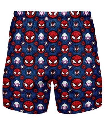Unleash Your Inner Hero: Spider-Man Print Men'S Shorts - Vibrant & Comfy!