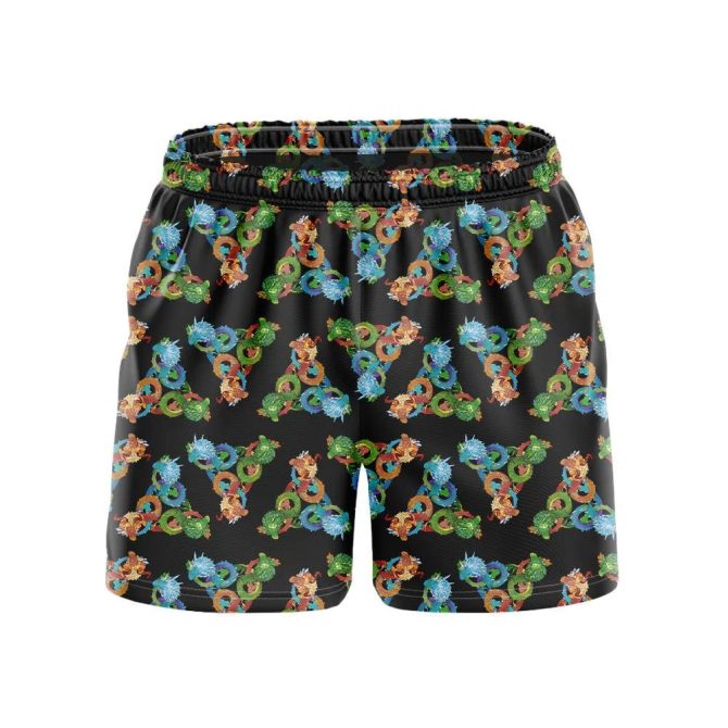 Men'S Fun Dragon Print Black Shorts – Comfortable & Stylish Summer Wear