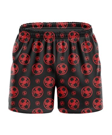 Men'S Black & Red Samurai Pattern Athletic Shorts – Stylish, Comfortable & Lightweight