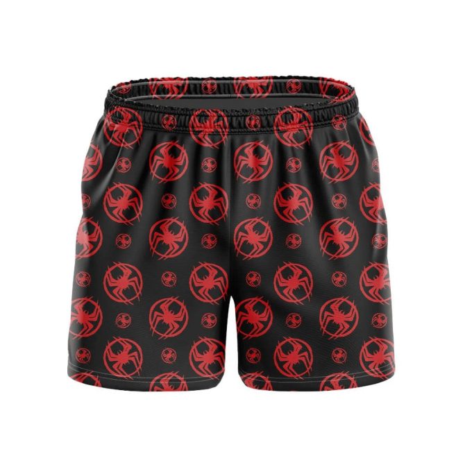 Men'S Black & Red Samurai Pattern Athletic Shorts – Stylish, Comfortable & Lightweight