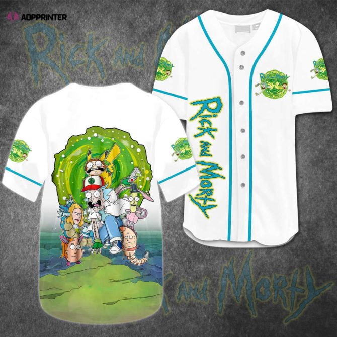 Rick And Morty Baseball Jersey - Vibrant Cartoon Design - Perfect Gift For Fans!