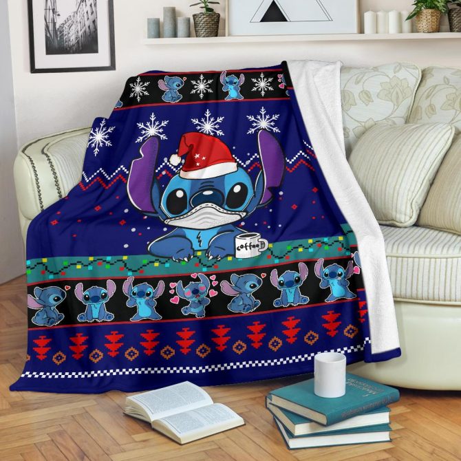Cozy Holiday Blanket - Cute Blue Alien Patterned Throw For Festive Comfort