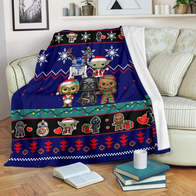 Cozy Star Wars Holiday Fleece Blanket – Funko Pop Design, Perfect Gift For Fans