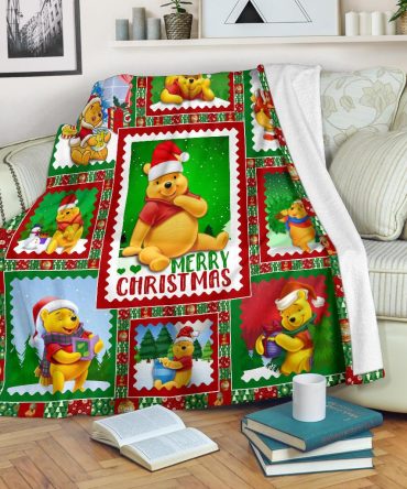 Cozy Christmas Blanket With Santa Bear Design - Festive Holiday Decor Throw