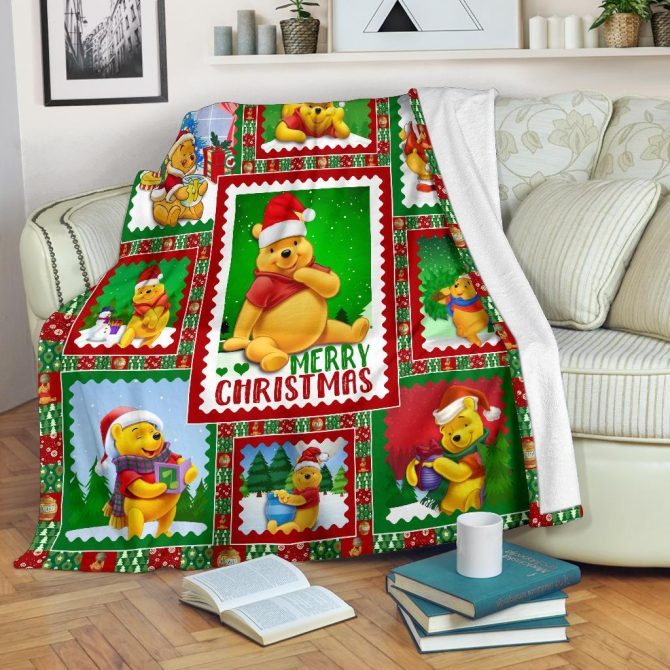 Cozy Christmas Blanket With Santa Bear Design - Festive Holiday Decor Throw