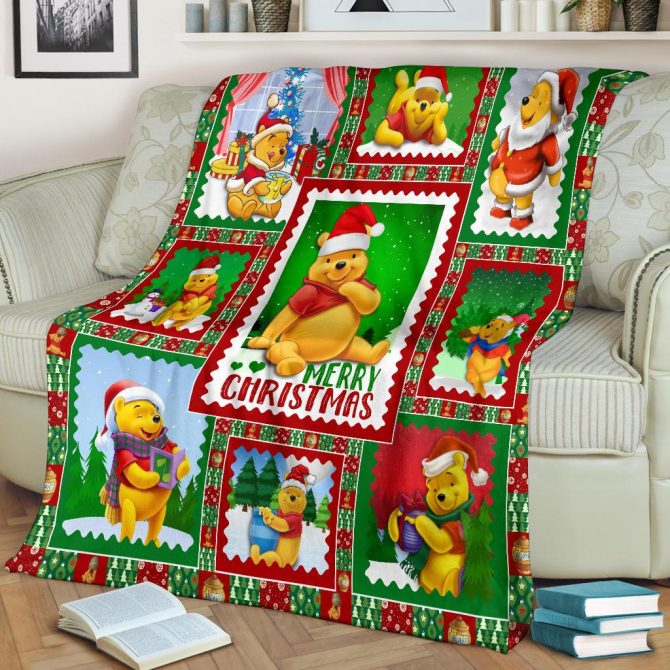 Cozy Christmas Blanket With Santa Bear Design - Festive Holiday Decor Throw - Image 2