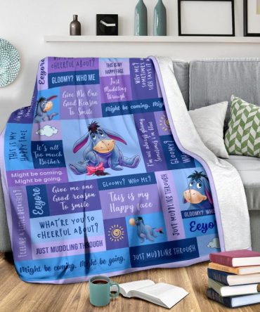 Cozy Eeyore Fleece Blanket - Cute & Inspirational Quotes For Kids & Adults - Perfect Gift!