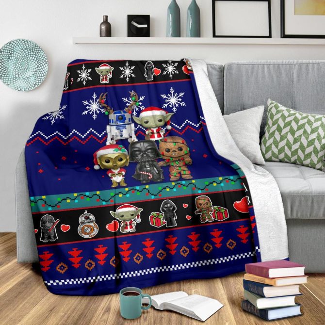 Cozy Star Wars Holiday Fleece Blanket – Funko Pop Design, Perfect Gift For Fans - Image 3