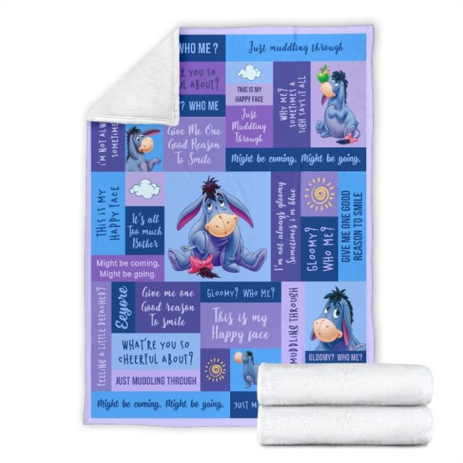 Cozy Eeyore Fleece Blanket - Cute & Inspirational Quotes For Kids & Adults - Perfect Gift! - Image 4