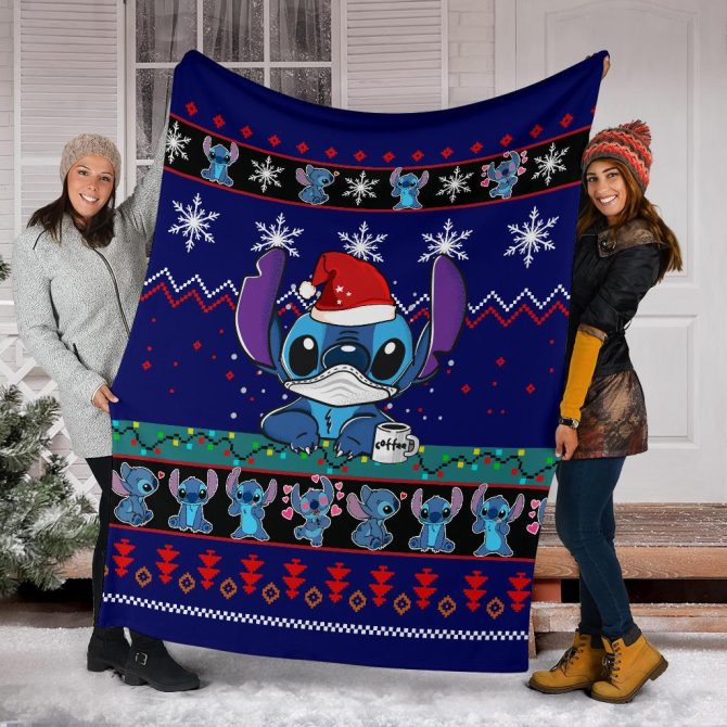 Cozy Holiday Blanket - Cute Blue Alien Patterned Throw For Festive Comfort - Image 6