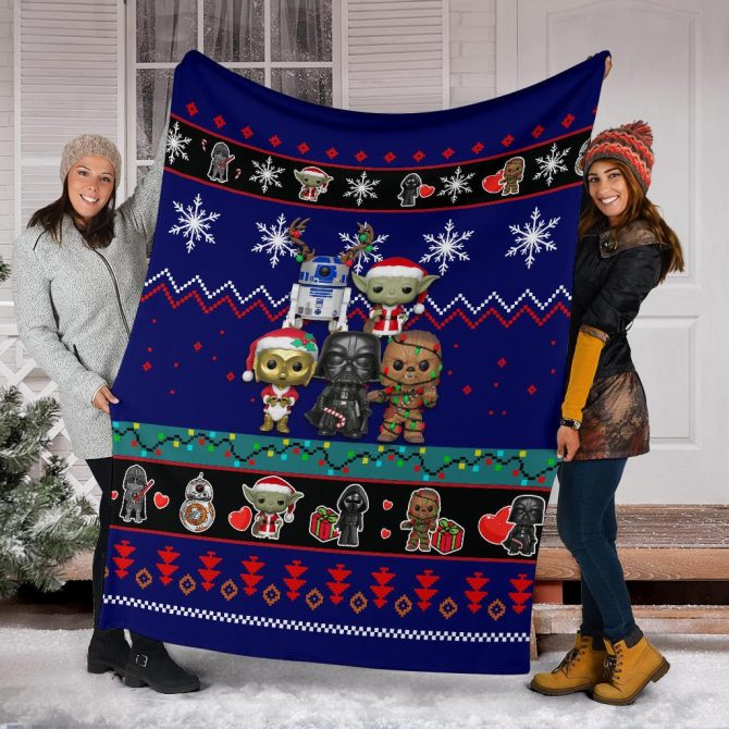 Cozy Star Wars Holiday Fleece Blanket – Funko Pop Design, Perfect Gift For Fans - Image 6