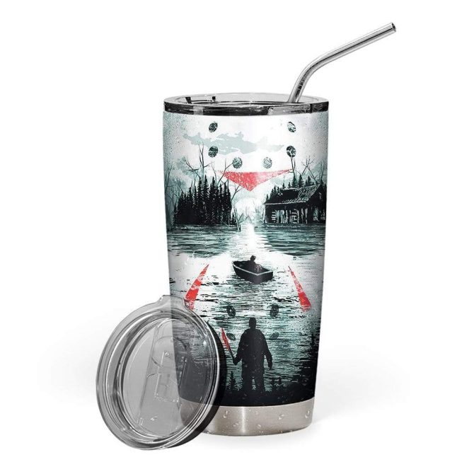 Stay Cool & Spooky: 20Oz Insulated Horror-Themed Tumbler With Lid & Straw – Perfect For Travel & Gifts!