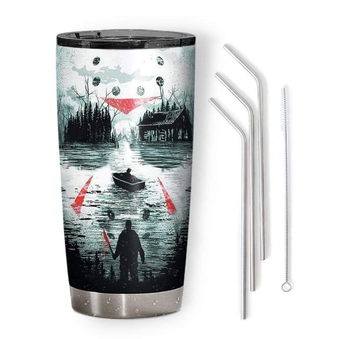 Stay Cool & Spooky: 20Oz Insulated Horror-Themed Tumbler With Lid & Straw – Perfect For Travel & Gifts! - Image 2