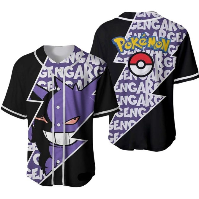 Catch 'Em All: Gengar Pokémon Baseball Jersey – Vibrant Design, Perfect For Fans!