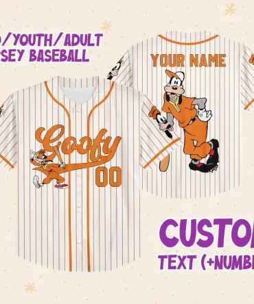 Custom Goofy Baseball Jersey - Personalized Name & Number - Kids/Youth/Adult Sizes
