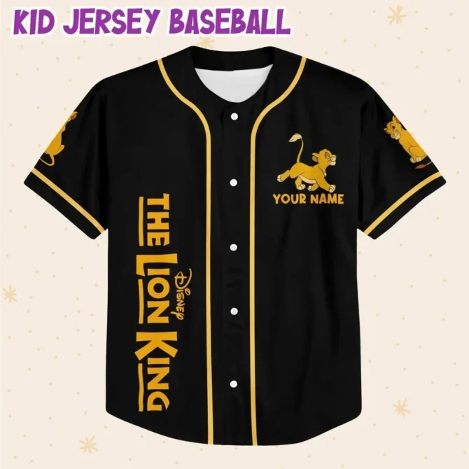Custom Lion King Baseball Jersey - Personalized Name For Kids/Youth/Adults - Image 2