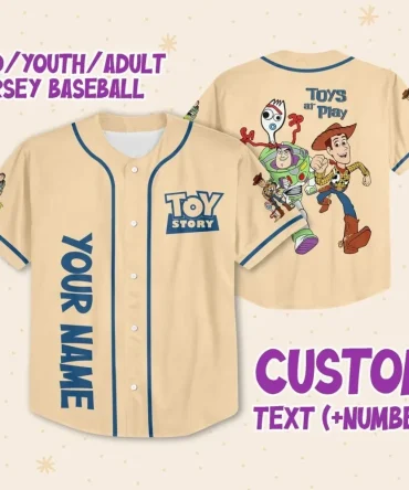 Custom Toy Story Baseball Jersey - Add Name & Number - Kids/Youth/Adult Sizes Available