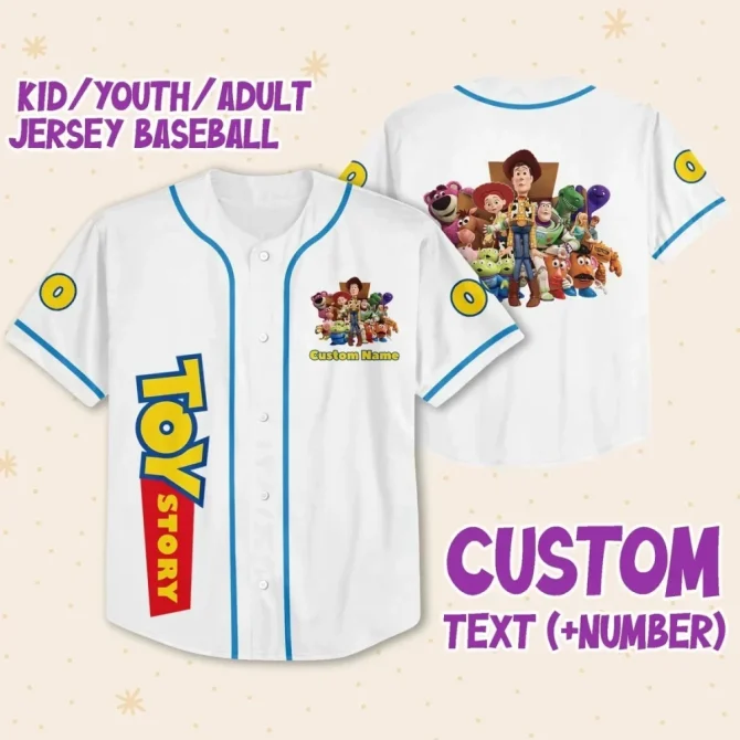 Custom Toy Story Baseball Jersey - Kids/Youth/Adult Sizes - Add Name & Number!