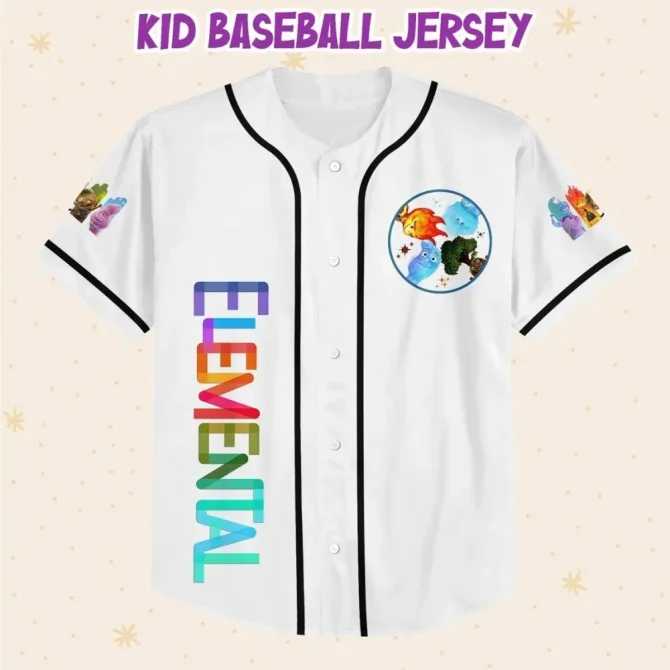 Customizable Elemental Baseball Jersey For Kids/Youth/Adults - Add Your Name & Number! - Image 2
