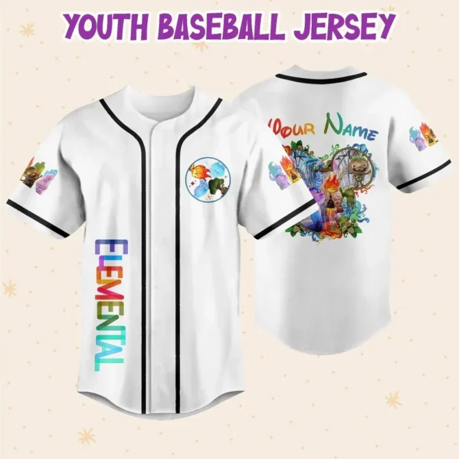 Customizable Elemental Baseball Jersey For Kids/Youth/Adults - Add Your Name & Number! - Image 5