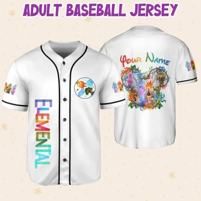 Customizable Elemental Baseball Jersey For Kids/Youth/Adults - Add Your Name & Number! - Image 6