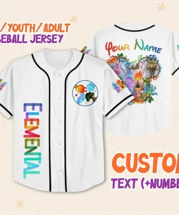 Customizable Elemental Baseball Jersey For Kids/Youth/Adults - Add Your Name & Number!