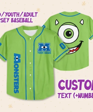 Customizable Monster Baseball Jersey For Kids/Youth/Adults - Add Your Name & Number!