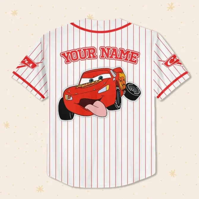 Custom Lightning Mcqueen Baseball Jersey – Kids/Youth/Adult – Personalized Name Option! - Image 3
