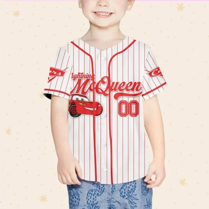 Custom Lightning Mcqueen Baseball Jersey – Kids/Youth/Adult – Personalized Name Option! - Image 4