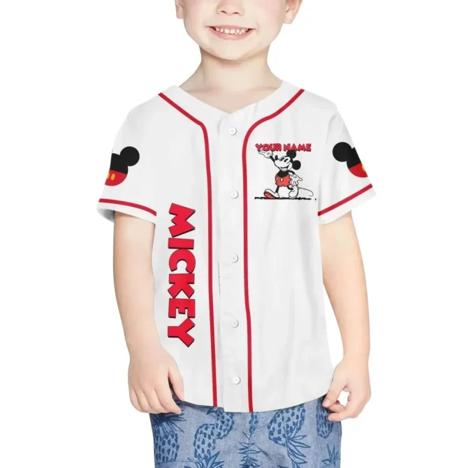 Customizable Mickey Baseball Jersey For Kids/Adults - Personalized Name & Number - Image 4