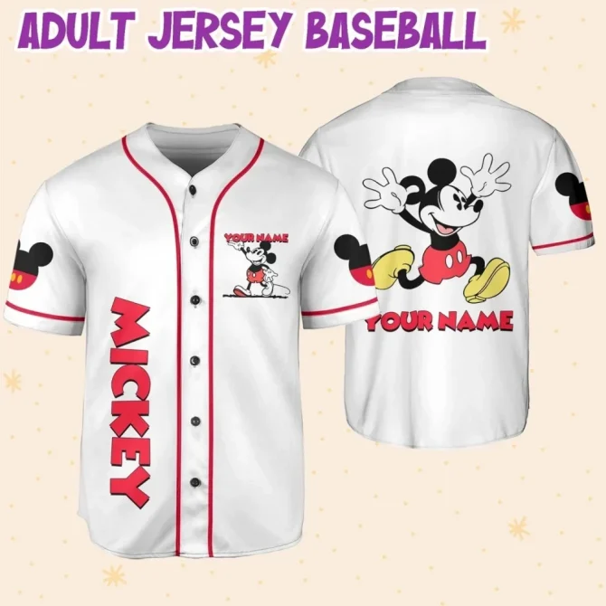 Customizable Mickey Baseball Jersey For Kids/Adults - Personalized Name & Number - Image 5