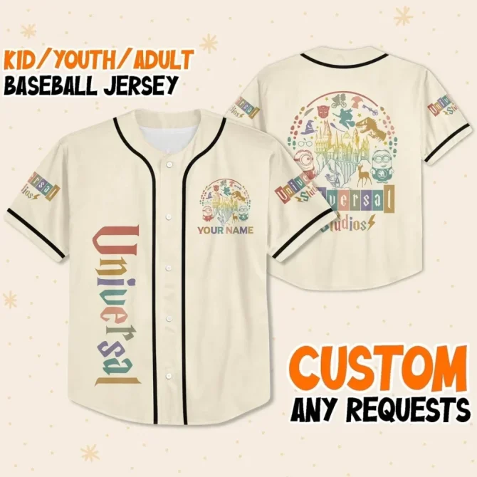 Custom Universal Studios Baseball Jersey - Personalized For Kids, Youth & Adults