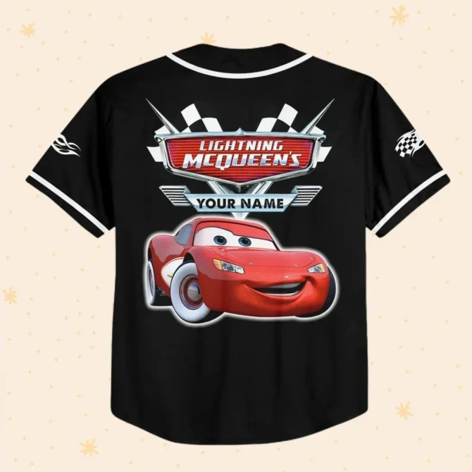 Custom Lightning Mcqueen Baseball Jersey - Kids, Youth & Adult Sizes - Personalize Your Name & Number - Image 3