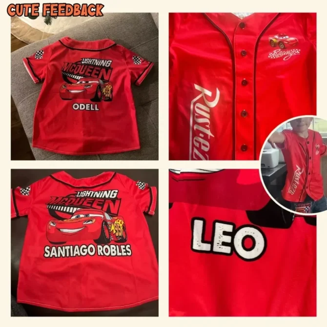 Custom Lightning Mcqueen Jersey - Kids/Youth/Adult Sizes - Add Name & Number - Image 7
