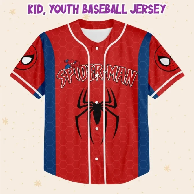 Custom Spider-Man Baseball Jersey For Kids/Youth/Adults - Personalize Name & Number! - Image 2