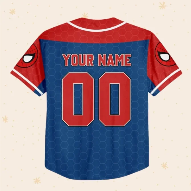 Custom Spider-Man Baseball Jersey For Kids/Youth/Adults - Personalize Name & Number! - Image 3